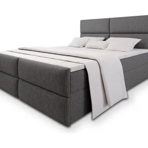 Boxspringbed MULEN 180×200 cm Set met hoofdbord, bedbodem en matras, Grijs Boxspringbed MULEN 180×200 cm Set met hoofdbord, bedbodem en matras, Grijs