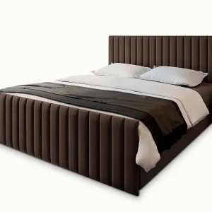 Boxspringbed ARION 140×200 cm Set met hoofdbord, bedbodem en matras, Bruin