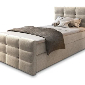 Boxspringbed AMON 100×200 cm Set met hoofdbord, bedbodem en matras, Beige Boxspringbed AMON 100×200 cm Set met hoofdbord, bedbodem en matras, Beige