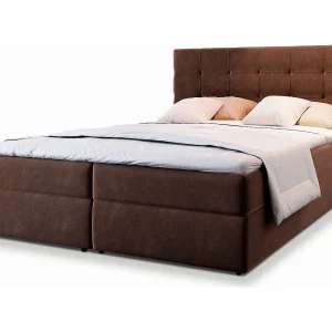 Boxspringbed GLOS 160×200 cm Set met hoofdbord, bedbodem en matras, Bruin Boxspringbed GLOS 160×200 cm Set met hoofdbord, bedbodem en matras, Bruin