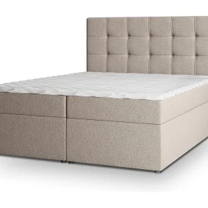 Boxspringbed PALMA 180×200 cm Set met hoofdbord, bedbodem en matras, Beige