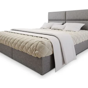 Boxspringbed LONIS 180×200 cm Set met hoofdbord, bedbodem en matras, Lichtgrijs