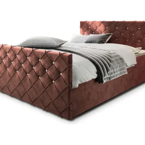 Boxspringbed MANDI 180×200 cm Set met hoofdbord, bedbodem en matras, Roze Boxspringbed MANDI 180×200 cm Set met hoofdbord, bedbodem en matras, Roze