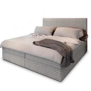 Boxspringbed PISA 160×200 cm Set met hoofdbord, bedbodem en matras, Lichtgrijs Boxspringbed PISA 160×200 cm Set met hoofdbord, bedbodem en matras, Lichtgrijs