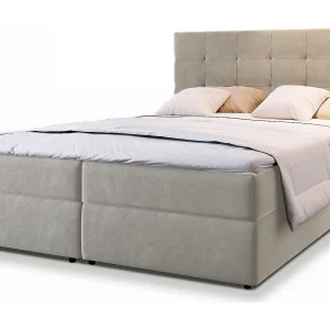 Boxspringbed GLOS 160×200 cm Set met hoofdbord, bedbodem en matras, Beige Boxspringbed GLOS 160×200 cm Set met hoofdbord, bedbodem en matras, Beige