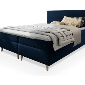 Boxspringbed SANTA 140×200 cm Set met hoofdbord, bedbodem en matras, Blauw Boxspringbed SANTA 140×200 cm Set met hoofdbord, bedbodem en matras, Blauw