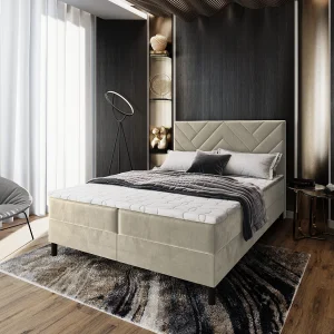 Boxspringbed ROKIS 180×200 cm Set met hoofdbord, bedbodem en matras, Crème Boxspringbed ROKIS 180×200 cm Set met hoofdbord, bedbodem en matras, Crème