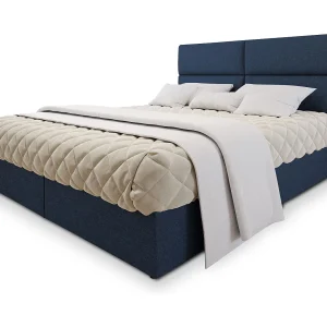 Boxspringbed LONIS 160×200 cm Set met hoofdbord, bedbodem en matras, Blauw