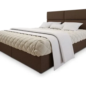 Boxspringbed LONIS 160×200 cm Set met hoofdbord, bedbodem en matras, Bruin