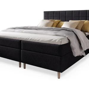 Boxspringbed IBIZA 140×200 cm Set met hoofdbord, bedbodem en matras, Zwart Boxspringbed IBIZA 140×200 cm Set met hoofdbord, bedbodem en matras, Zwart