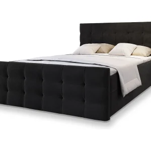 Boxspringbed AMON 180×200 cm Set met hoofdbord, bedbodem en matras, Zwart Boxspringbed AMON 180×200 cm Set met hoofdbord, bedbodem en matras, Zwart
