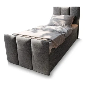 Boxspringbed LAGO 100×200 cm Set met hoofdbord, bedbodem en matras, Grijs