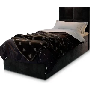 Boxspringbed LENA 100×200 cm Set met hoofdbord, bedbodem en matras, Zwart