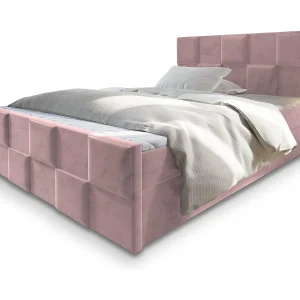 Boxspringbed MONA 180×200 cm Set met hoofdbord, bedbodem en matras, Poederroze Boxspringbed MONA 180×200 cm Set met hoofdbord, bedbodem en matras, Poederroze