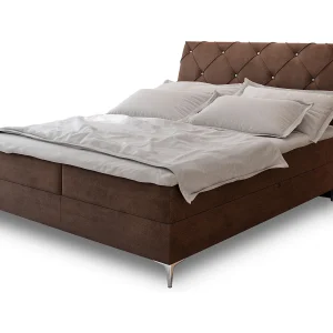 Boxspringbed MACON 180×200 cm Set met hoofdbord, bedbodem en matras, Bruin