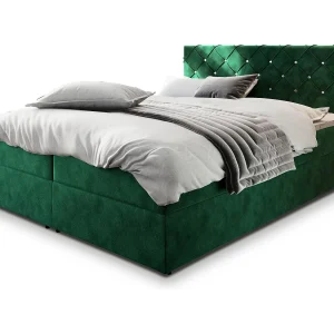 Boxspringbed RIVA 140×200 cm Set met hoofdbord, bedbodem en matras, Dennengroen Boxspringbed RIVA 140×200 cm Set met hoofdbord, bedbodem en matras, Dennengroen