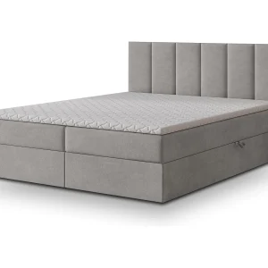 Boxspringbed MERIL 140×200 cm Set met hoofdbord, bedbodem en matras, Grijs