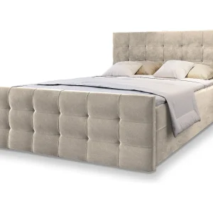 Boxspringbed AMON 180×200 cm Set met hoofdbord, bedbodem en matras, Beige Boxspringbed AMON 180×200 cm Set met hoofdbord, bedbodem en matras, Beige