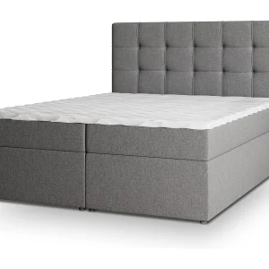 Boxspringbed PALMA 140×200 cm Set met hoofdbord, bedbodem en matras, Lichtgrijs