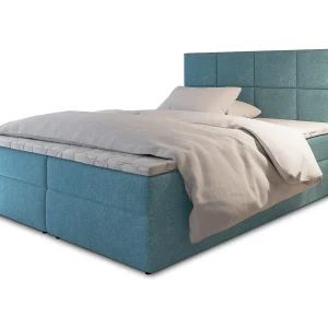 Boxspringbed LENA 140×200 cm Set met hoofdbord, bedbodem en matras, Blauw