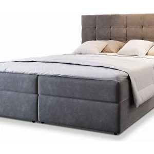 Boxspringbed GLOS 180×200 cm Set met hoofdbord, bedbodem en matras, Grijs
