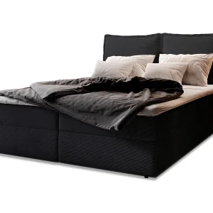 Boxspringbed LENTE 180×200 cm Set met hoofdbord, bedbodem en matras, Zwart