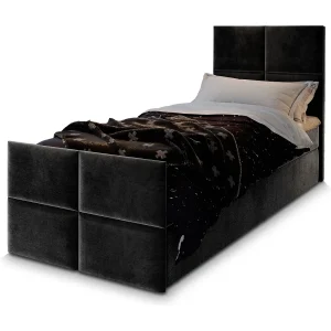 Boxspringbed ARIEL 100×200 cm Set met hoofdbord, bedbodem en matras, Zwart Boxspringbed ARIEL 100×200 cm Set met hoofdbord, bedbodem en matras, Zwart