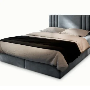 Boxspringbed BRES 140×200 cm Set met hoofdbord, bedbodem en matras, Lichtgrijs Boxspringbed BRES 140×200 cm Set met hoofdbord, bedbodem en matras, Lichtgrijs