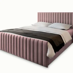 Boxspringbed ARION 180×200 cm Set met hoofdbord, bedbodem en matras, Poederroze