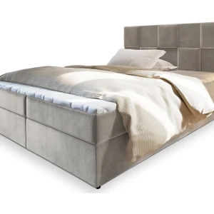 Boxspringbed PRATA 160×200 cm Set met hoofdbord, bedbodem en matras, Beige