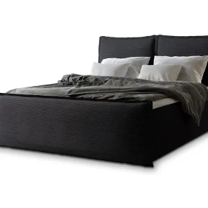 Boxspringbed MONTA 160×200 cm Set met hoofdbord, bedbodem en matras, Zwart