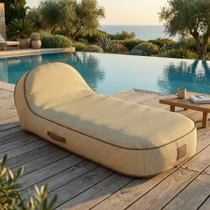 Coco Lounge Opblaasbaar tuinligbed PALMA Boho sfeer jutekleur