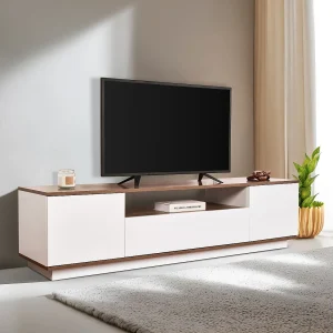 "Veramont" Donkerbruine Houten TV-standaard – Modern Ontwerp – 180 x 44 x 44 cm "Veramont" Donkerbruine Houten TV-standaard – Modern Ontwerp – 180 x 44 x 44 cm