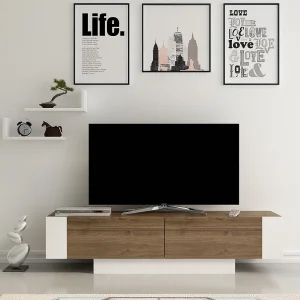 Moderne Houten TV-standaard "Matera" met Planken – Bruin – 150 x 31 x 41 cm Moderne Houten TV-standaard "Matera" met Planken – Bruin – 150 x 31 x 41 cm