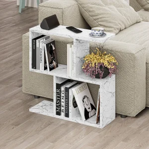 Moderne witte marmeren effect salontafel Mery L60xH60cm Moderne witte marmeren effect salontafel Mery L60xH60cm