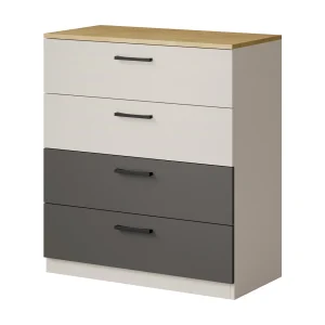 Commode met laden Billz 4S 80 Kasjmier/Cremona Eiken Commode met laden Billz 4S 80 Kasjmier/Cremona Eiken