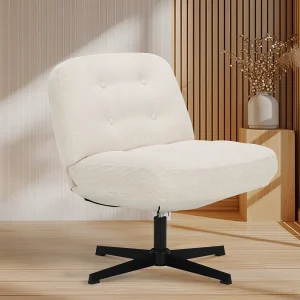 Bureaustoel met brede zitting van traagschuim, comfort en ondersteuning, voor kantoor en thuisgebruik, beige