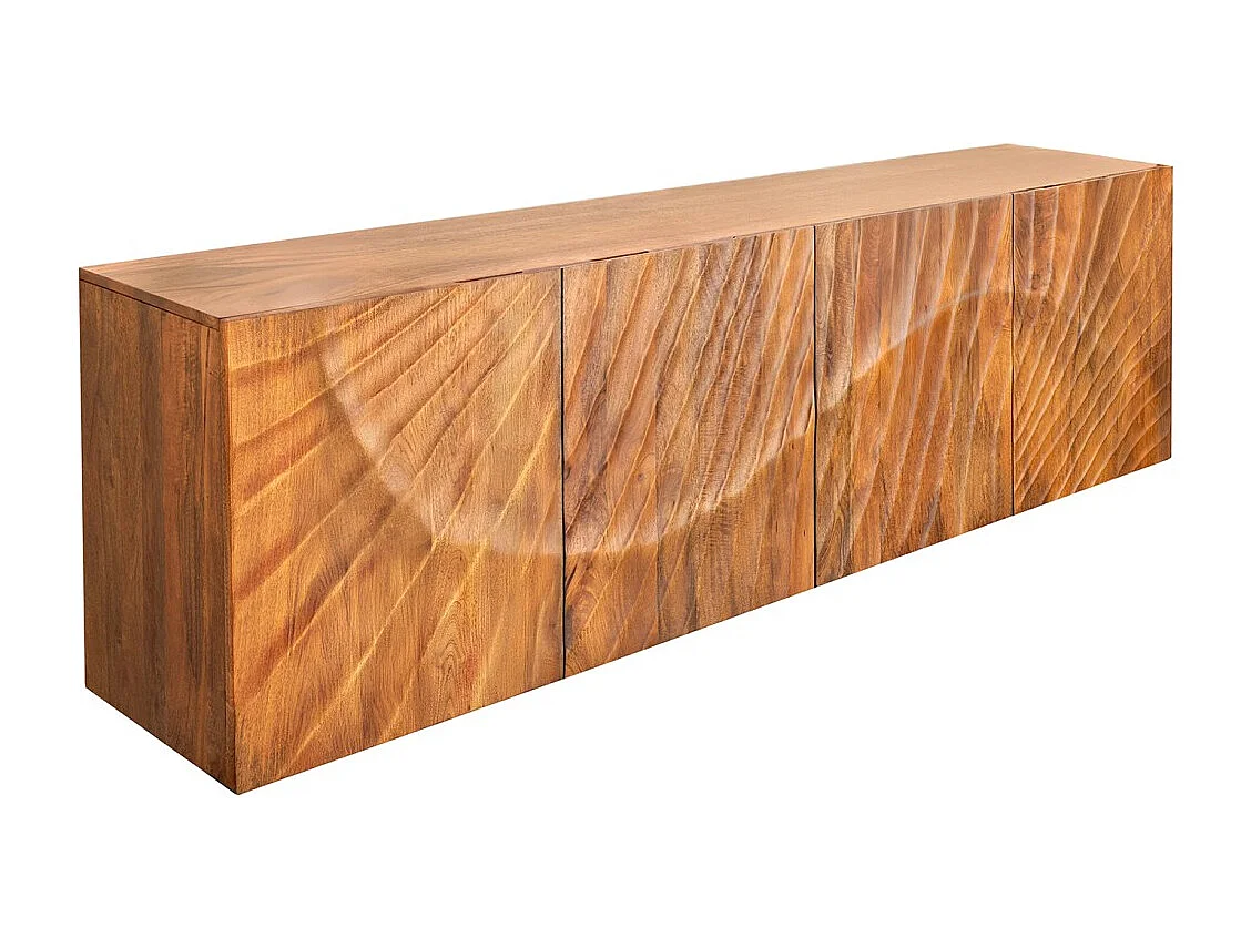 Buffet 180 cm 4 deuren natuurlijk gesneden hout - Collectie SILVA