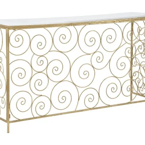 Console Tafel VKH617, Goud, 140x36x82 cm, Kendra Home Console Tafel VKH617, Goud, 140x36x82 cm, Kendra Home