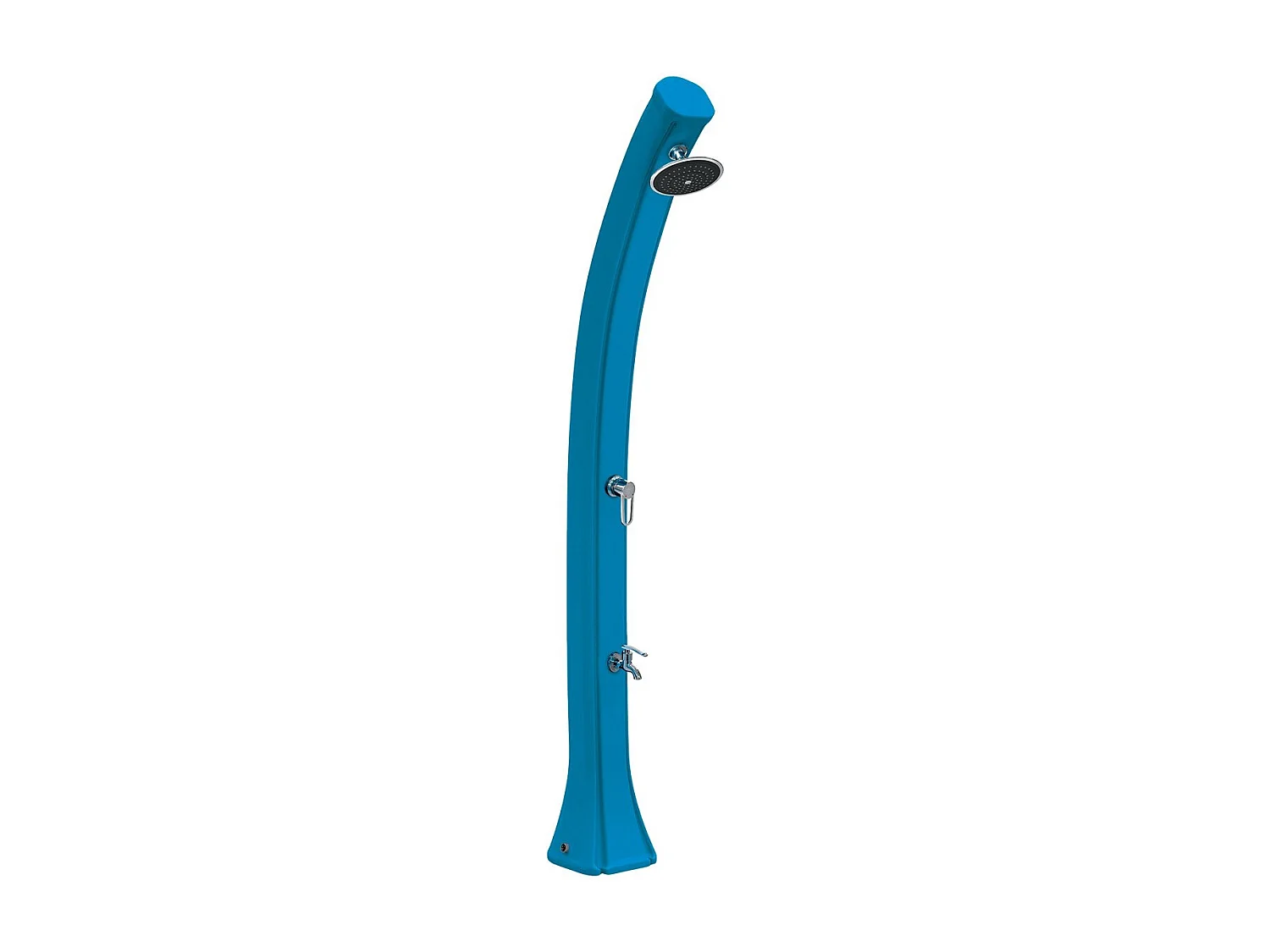Buitendouche op zonne-energie Happy 4x4 44L Formidra - 222x26x29cm HD Polyethyleen Voetspoeling + Mengkraan + Hoofd - Blauw met voetspoeling