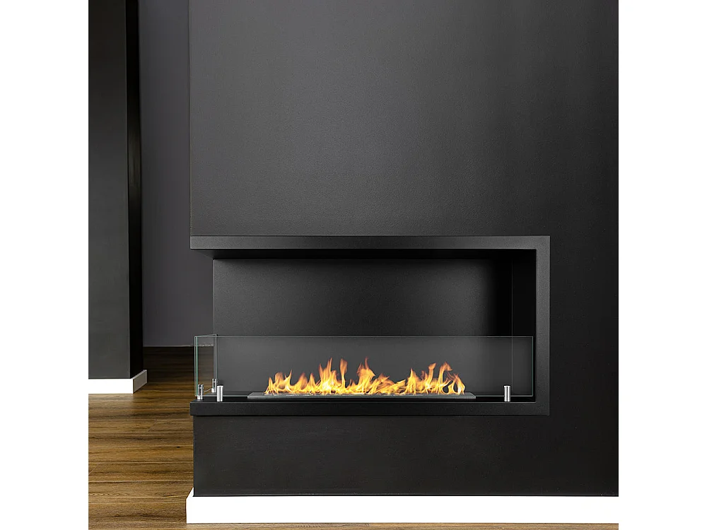 Cheminée bioéthanol encastrable d'angle biocheminée 90x45 SUTRI 90 SX