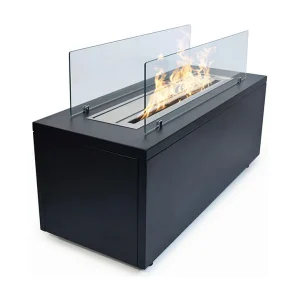 CARAVAGGIO Zwarte Bio-ethanol haard voor binnen en buiten, staand model, L100xD40xH40 cm CARAVAGGIO Zwarte Bio-ethanol haard voor binnen en buiten, staand model, L100xD40xH40 cm