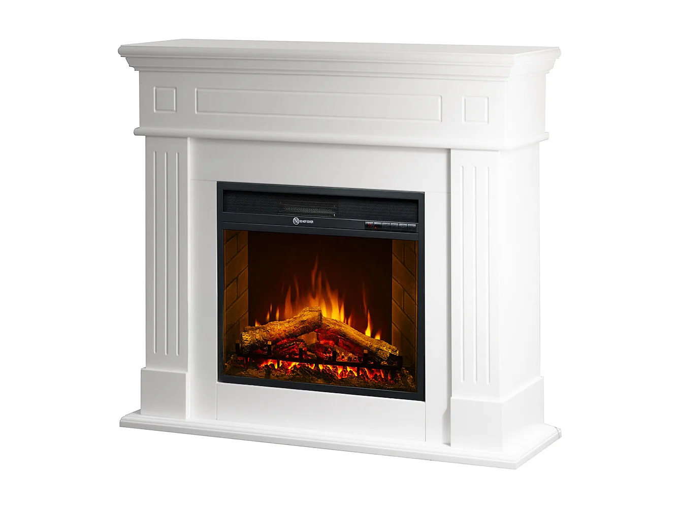 CAMBRIDGE elektrische haard, staand model, wit hout, 110x25x95 cm