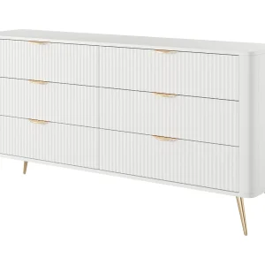 Commode: 6 laden, wit, 163,2 x 38 x 81,2 cm Commode: 6 laden, wit, 163,2 x 38 x 81,2 cm