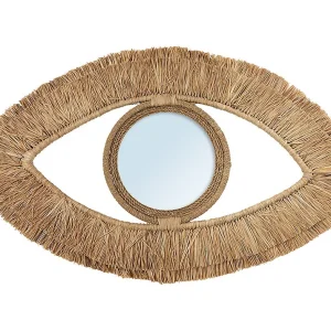 De Raffia Eye Spiegel – Naturel – M De Raffia Eye Spiegel – Naturel – M