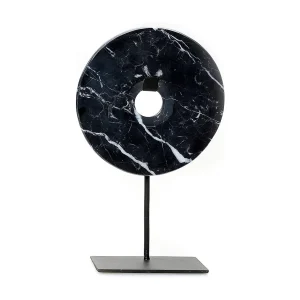 De Marmeren Disc Op Stand – Zwart – M