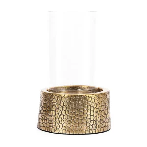 De Croco Kaarsenhouder Met Glas – Messing – M De Croco Kaarsenhouder Met Glas – Messing – M