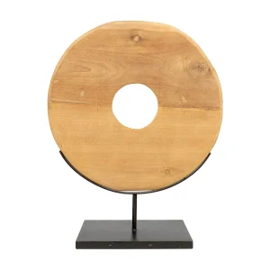 De Grote Teak Schijf Op Standaard De Grote Teak Schijf Op Standaard