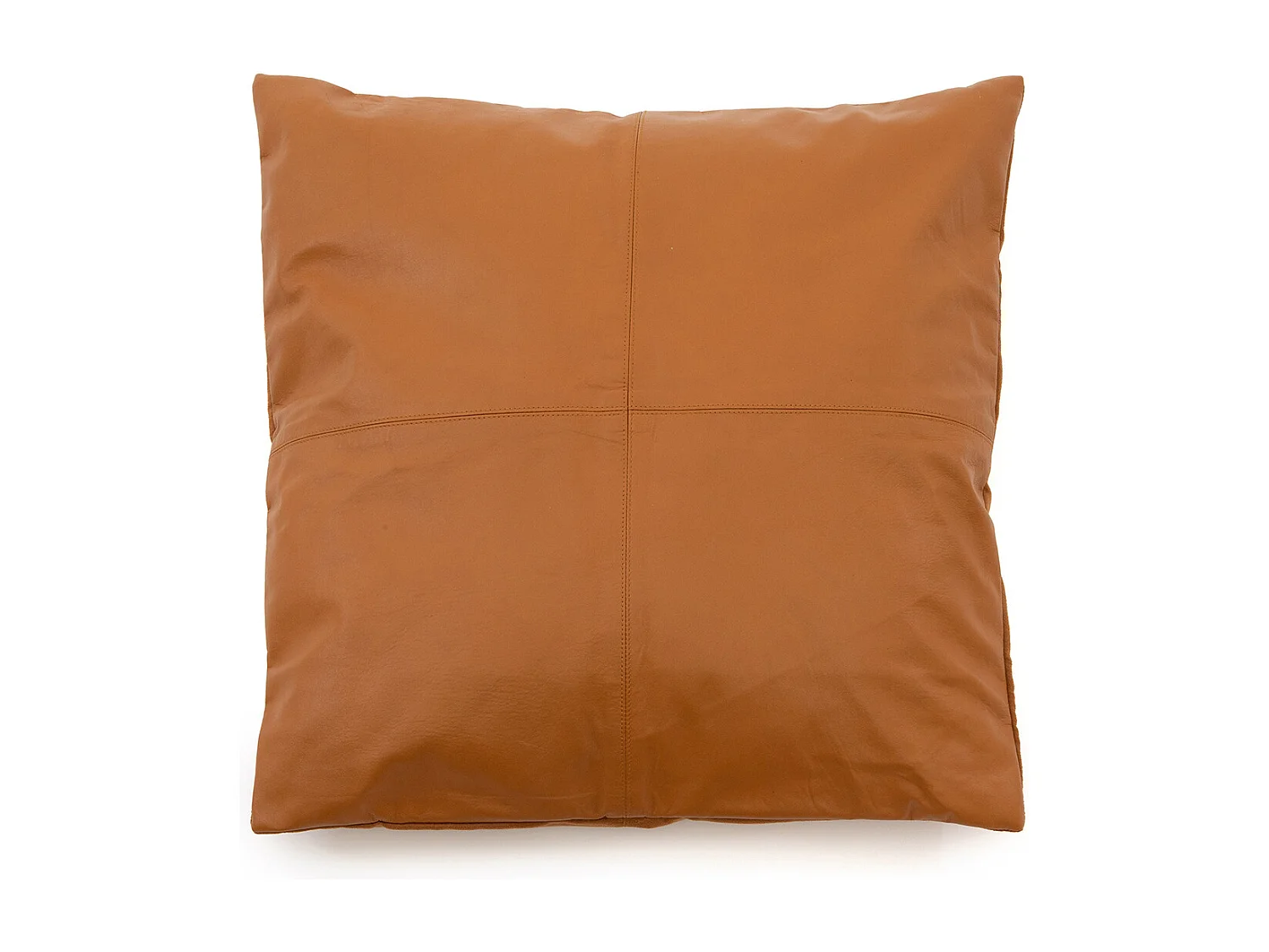 De Four Panel Leather Kussenhoes - Camel - 60x60