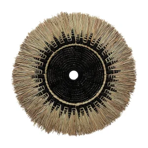 De Raffia Macramé Muurdecoratie – Naturel Zwart